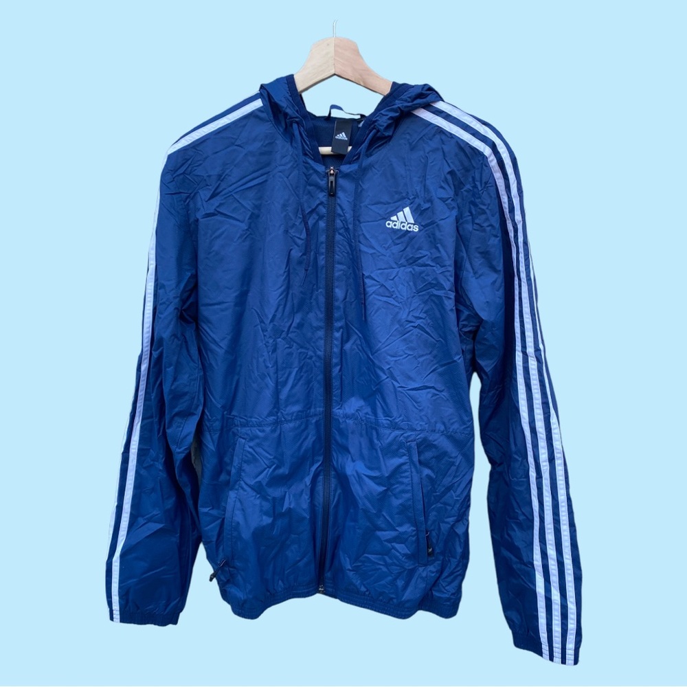 Adidas Blue Full-Zip Windbreaker